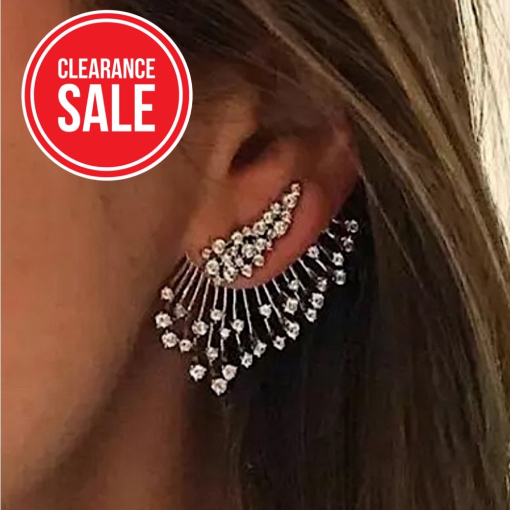 🔴𝟭𝟬/$𝟮𝟱🔴NEW Rhinestone Wing Single Earring - Picture 1 of 10